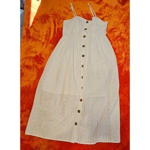 Coco Jaimeson A-Line Knee Length Eyelet Dress, Size Small